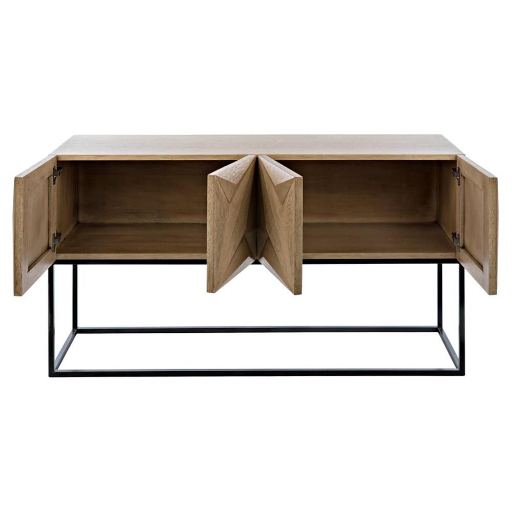 Noir Zurich Hollywood Regency Light Gold Walnut Wood Black Pertaining To Preferred Walnut Wood And Gold Metal Console Tables (View 1 of 10)