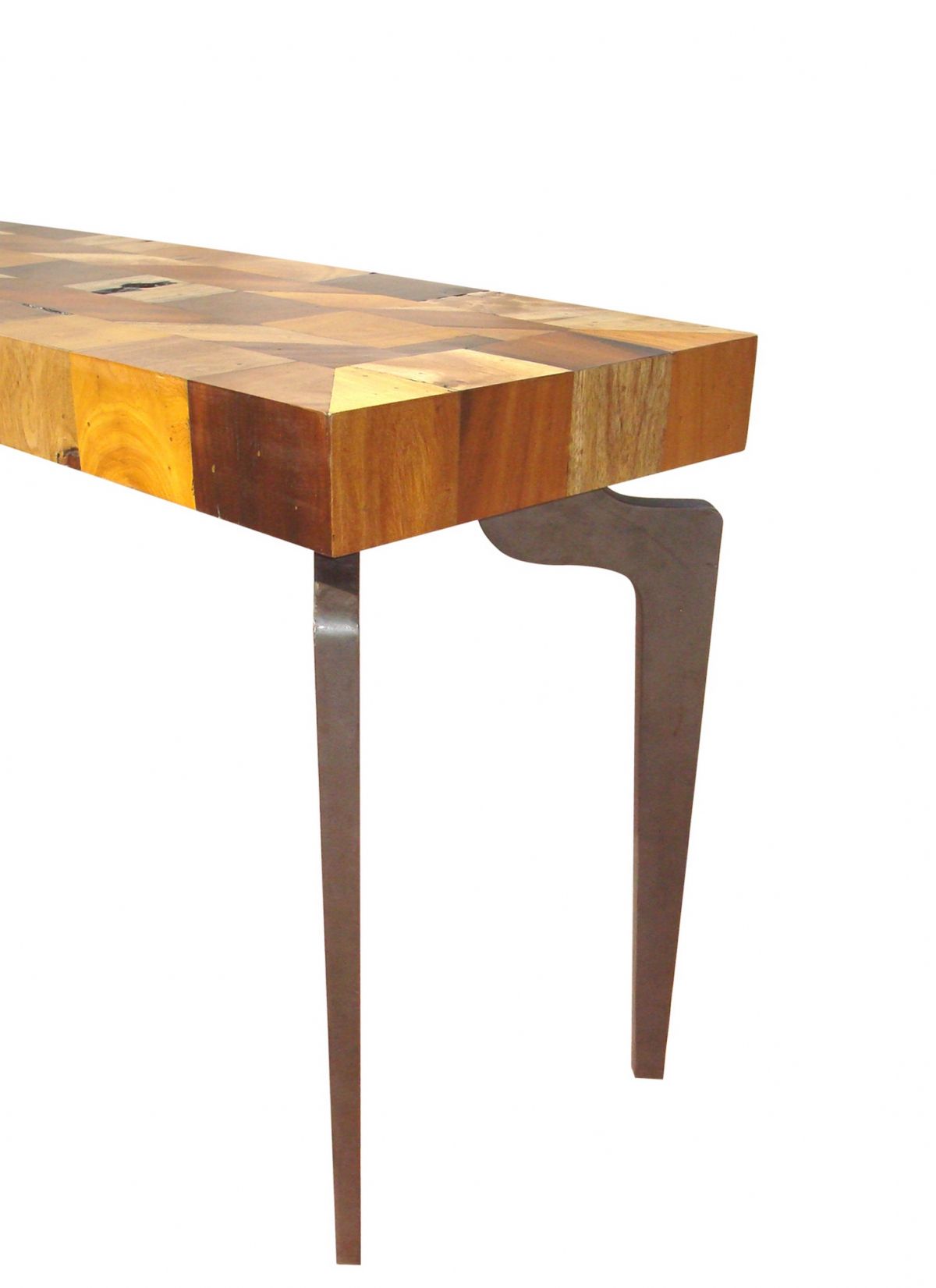 Oak Wood And Metal Legs Console Tables With Most Current Gajel Console Table With Metal Legs (View 1 of 10)