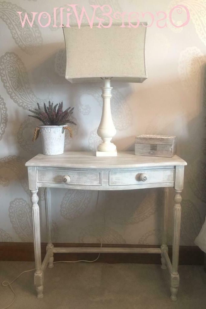 Oceanside White Washed Console Tables Throughout Well Known Stunning Vintage Antique White Wash Solid Wood Console (View 3 of 10)