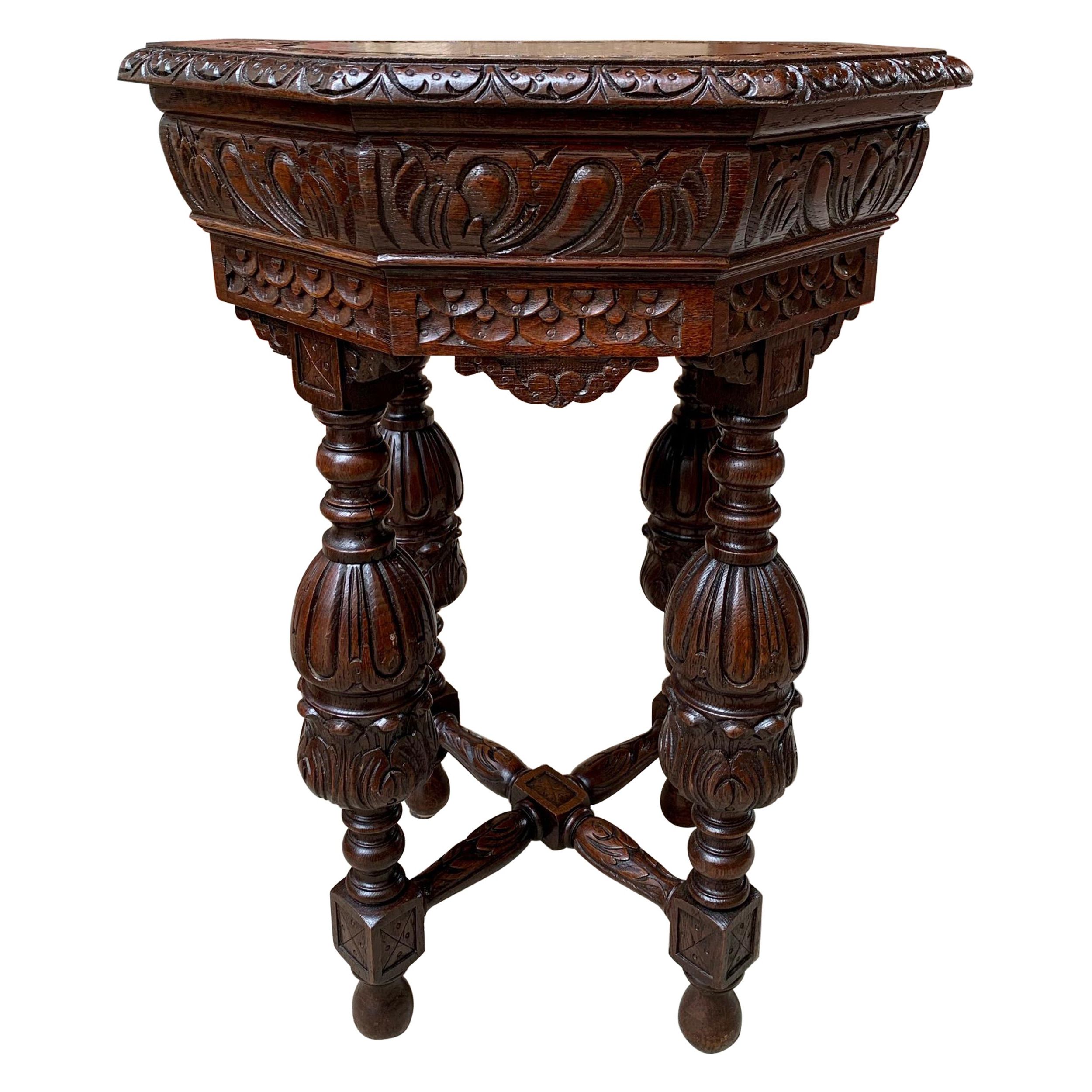Octagon Console Tables Inside Widely Used Antique French Octagon Table Barley Twist Carved Oak (View 3 of 10)