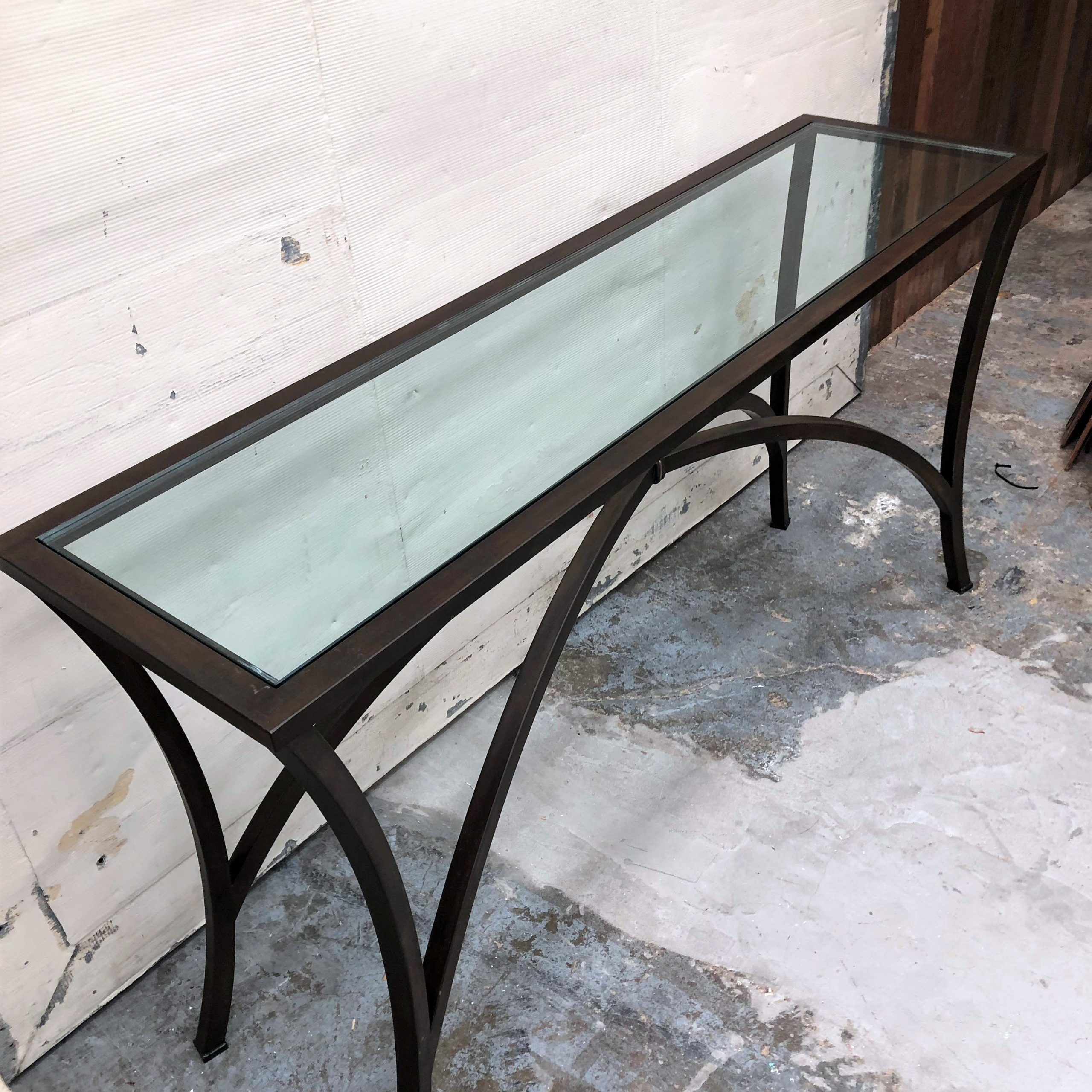 [%oil Rubbed Bronze & Glass Console Table [12 56 51.10 0002 Intended For Current Bronze Metal Rectangular Console Tables|bronze Metal Rectangular Console Tables With Regard To Well Known Oil Rubbed Bronze & Glass Console Table [12 56 51.10 0002|2019 Bronze Metal Rectangular Console Tables With Oil Rubbed Bronze & Glass Console Table [12 56 51.10 0002|recent Oil Rubbed Bronze & Glass Console Table [12 56  (View 9 of 10)