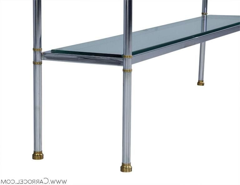 Polished Chrome Round Console Tables Throughout Preferred Polished Chrome And Glass Console Table For Sale At 1stdibs (View 3 of 10)