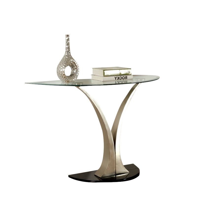 Popular Metallic Silver Console Tables Pertaining To Furniture Of America Mansa Metal Console Table In Silver (View 9 of 10)