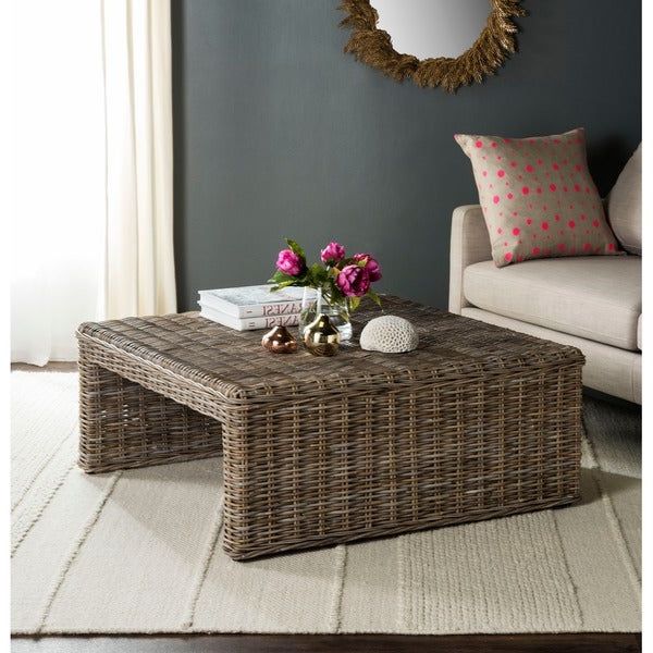 Popular Natural Woven Banana Console Tables Throughout Safavieh Persis Natural Rattan Table –  (View 9 of 10)
