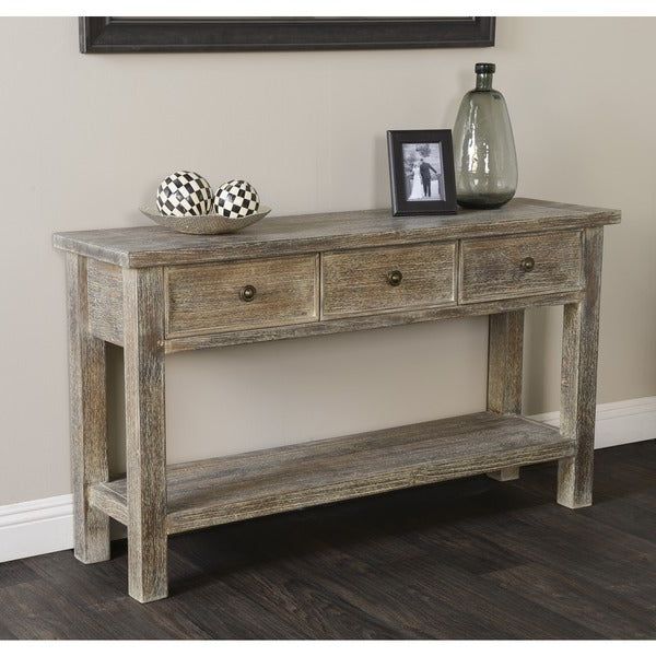 Popular Rustic Oak And Black Console Tables Inside Rockie Rustic Wood Console Tablekosas Home – Free (View 9 of 10)