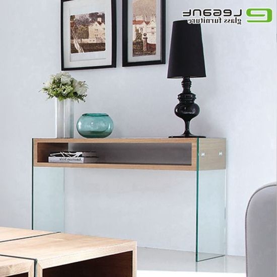 Popular Square High Gloss Console Tables Intended For China Bent Glass Console Table With Glass Shelf And High (View 10 of 10)