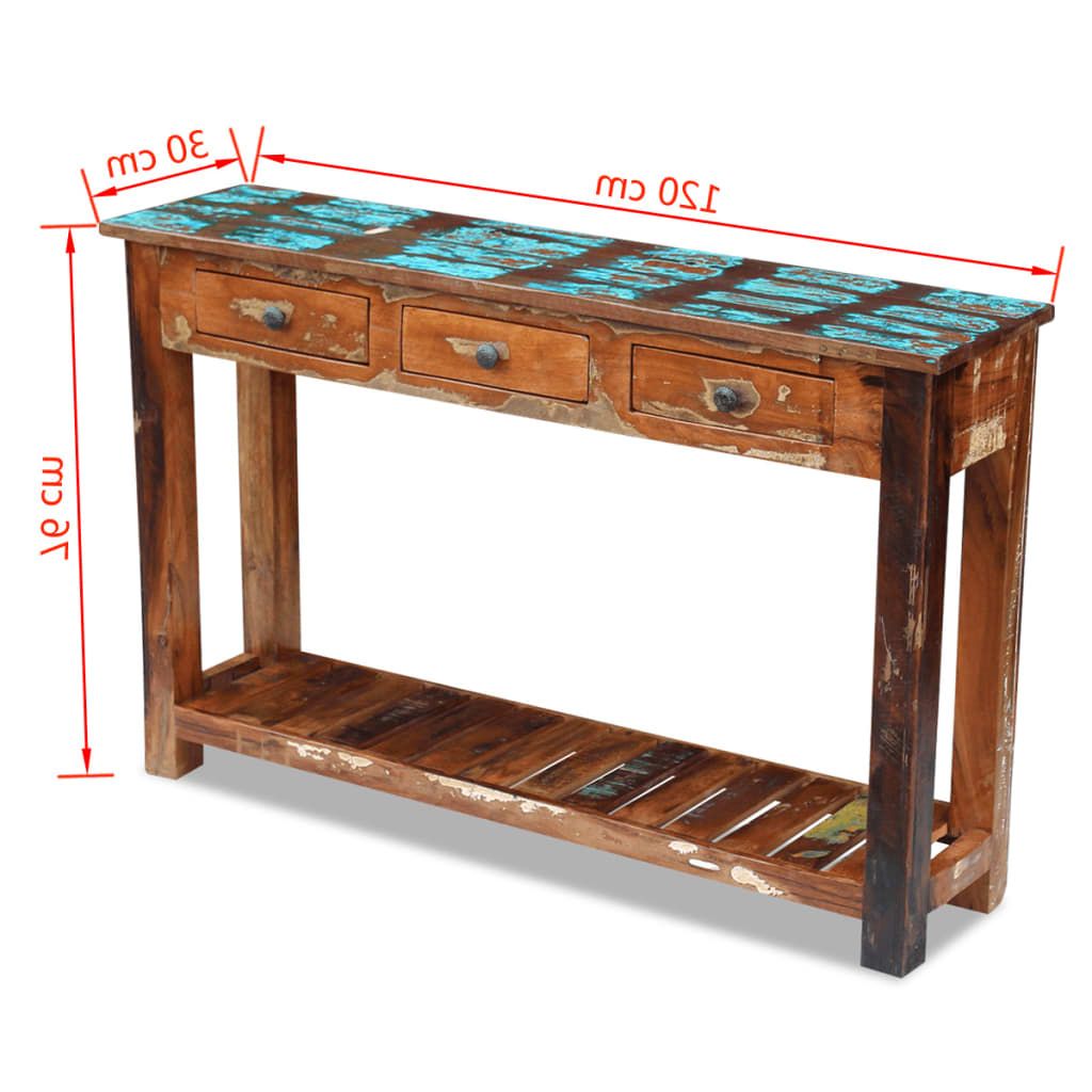 Popular Vidaxl Console Table Solid Reclaimed Wood 120x30x76 Cm Inside Reclaimed Wood Console Tables (View 4 of 10)