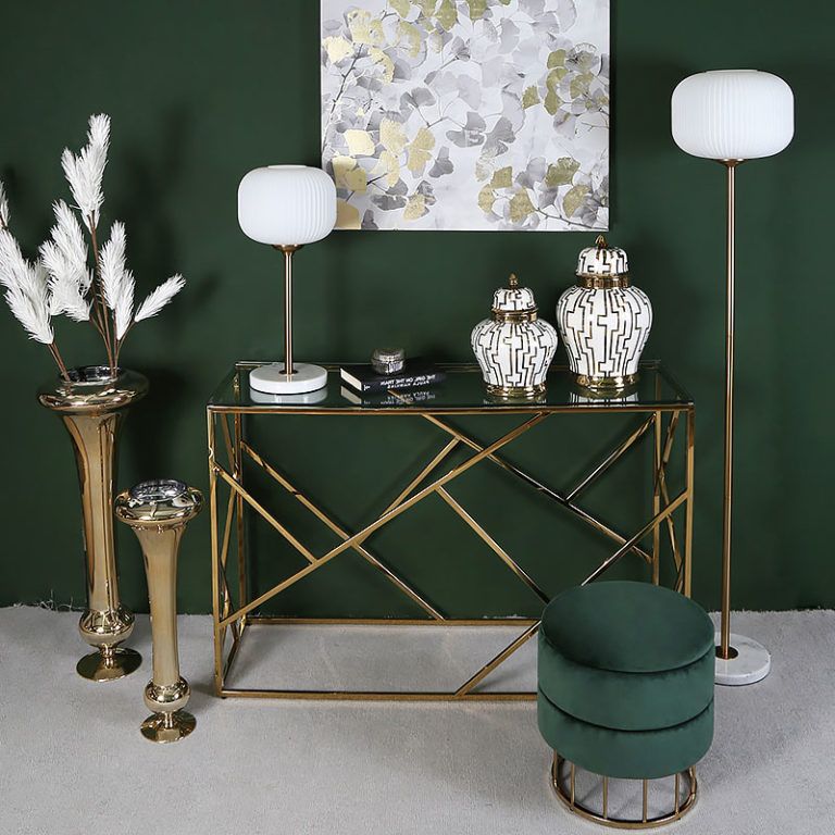 Preferred Antique Gold Aluminum Console Tables In Charlotte Gold Metal Console Table With Clear Glass Top (View 3 of 10)