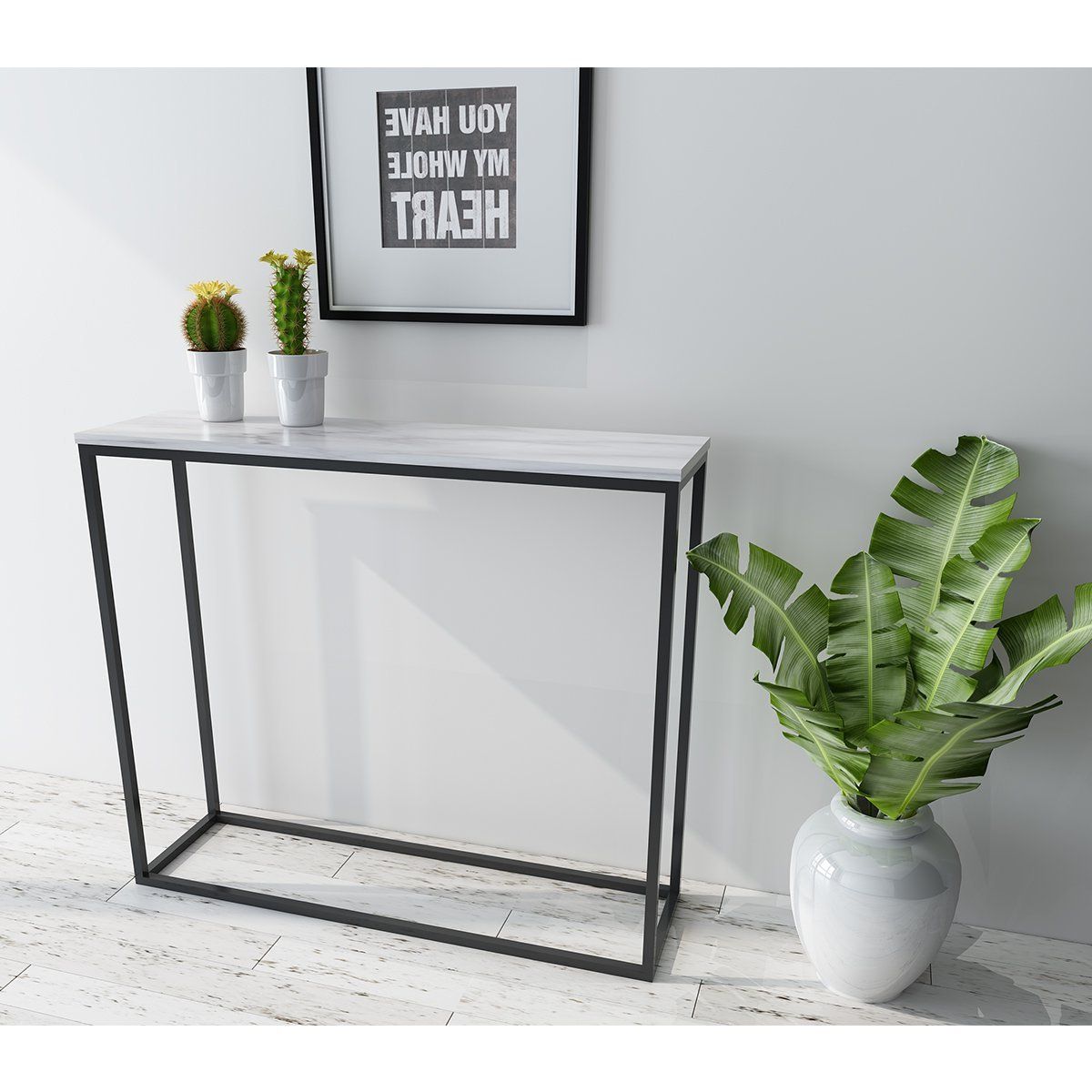 Preferred White Marble Gold Metal Console Tables Inside Roomfitters Sofa Console Table Marble Print Top Steel (View 9 of 10)
