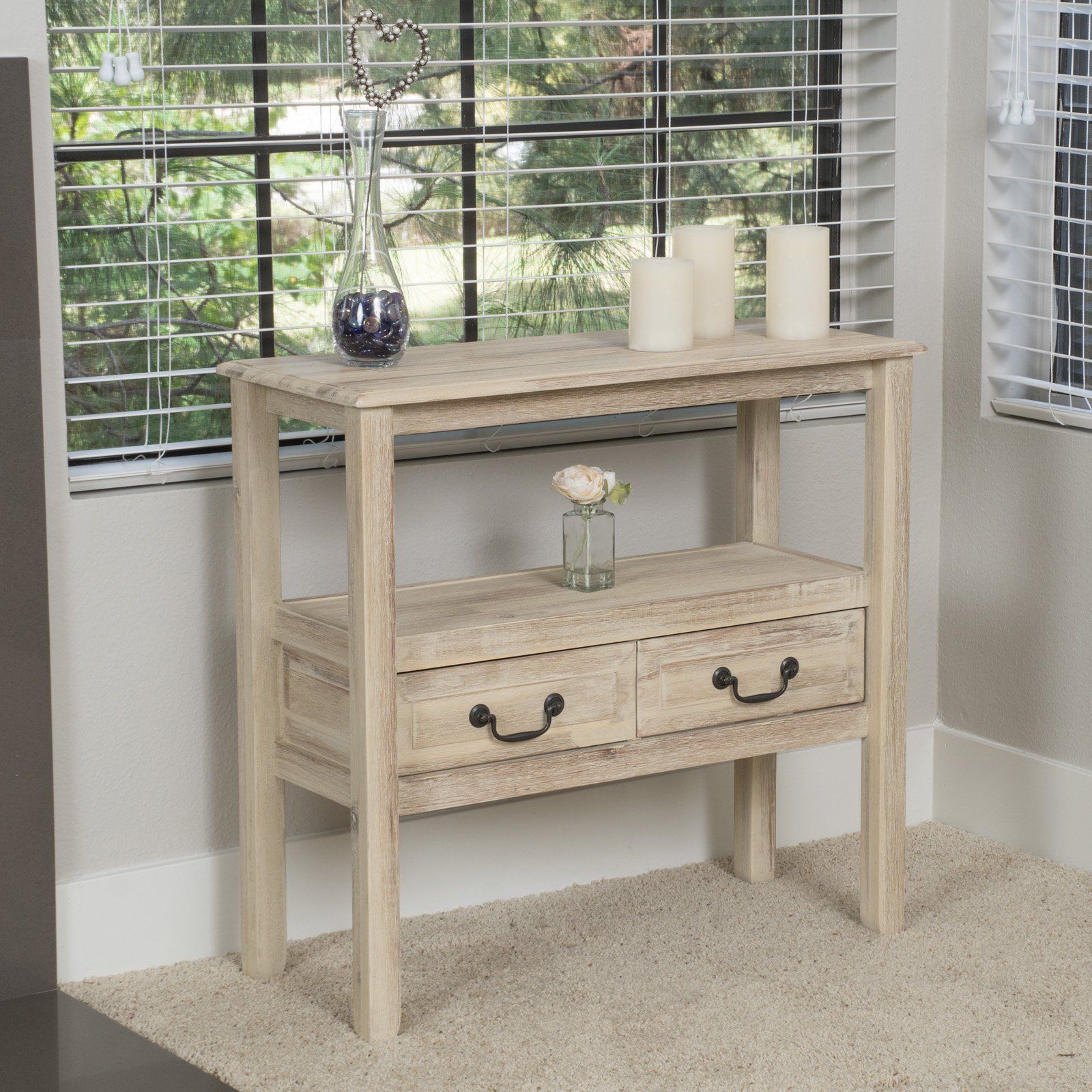 Ramsey Acacia Wood Console Table – Walmart – Walmart Intended For Best And Newest Wood Console Tables (View 6 of 10)
