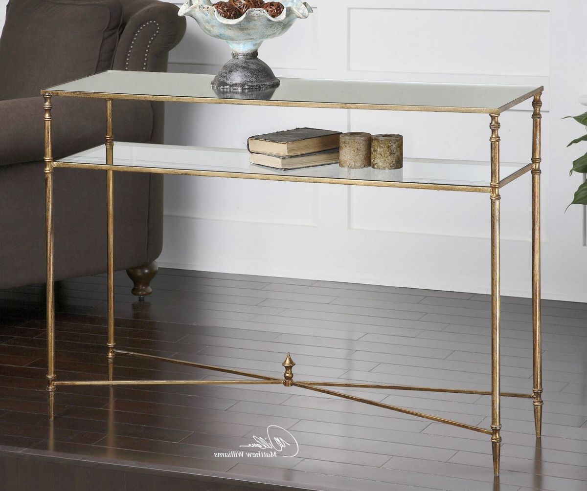 Recent Henzler Mirrored Glass Console Table Throughout Silver Mirror And Chrome Console Tables (View 1 of 10)