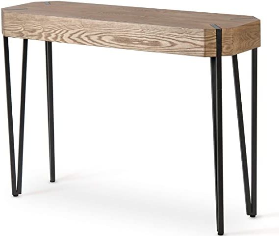 Recent Oak Wood And Metal Legs Console Tables For Amazon: Hillenbrand & Co Narrow Console Table (View 8 of 10)