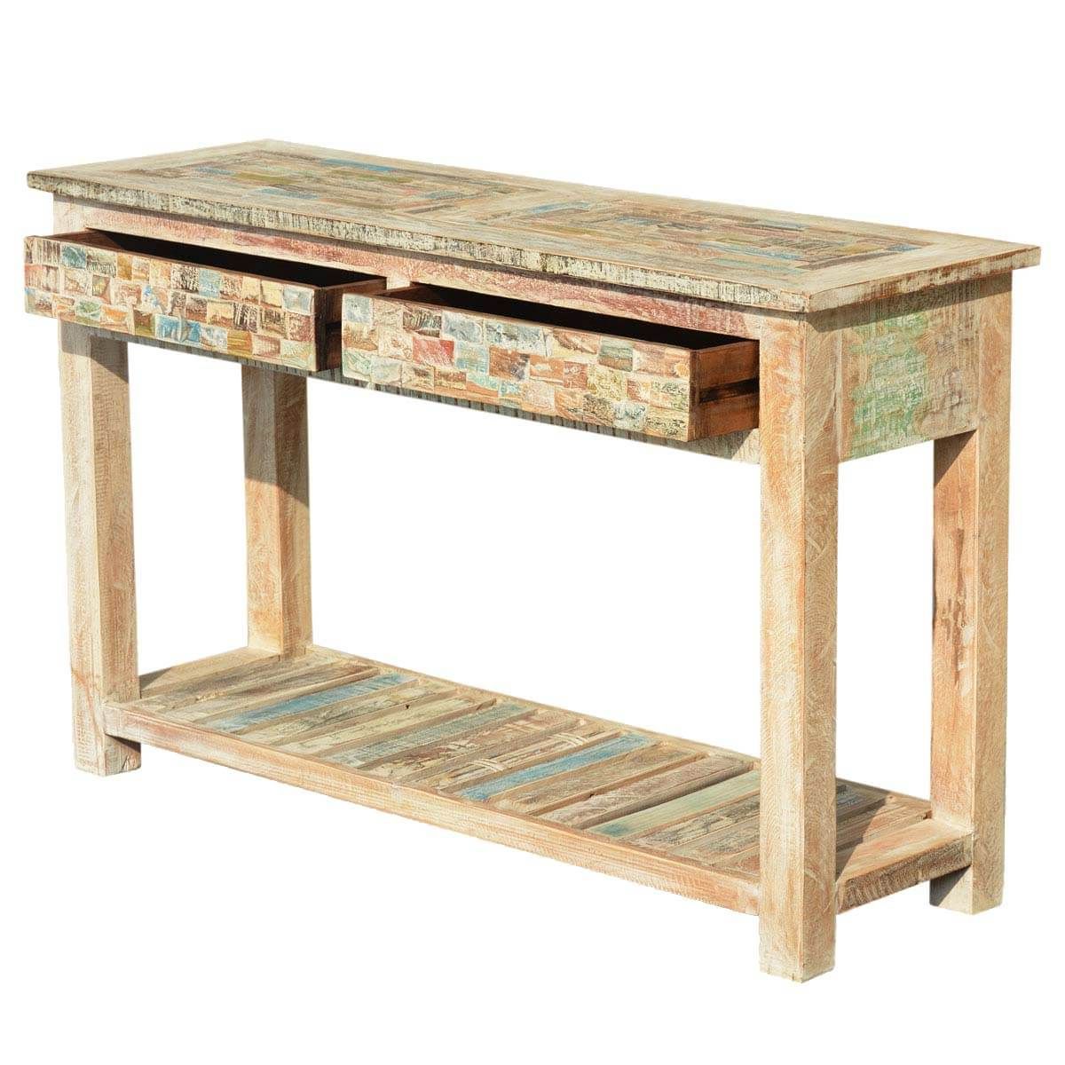 Reclaimed Wood Console Tables Regarding Most Recent Paint Box Reclaimed Wood Pastel  (View 6 of 10)