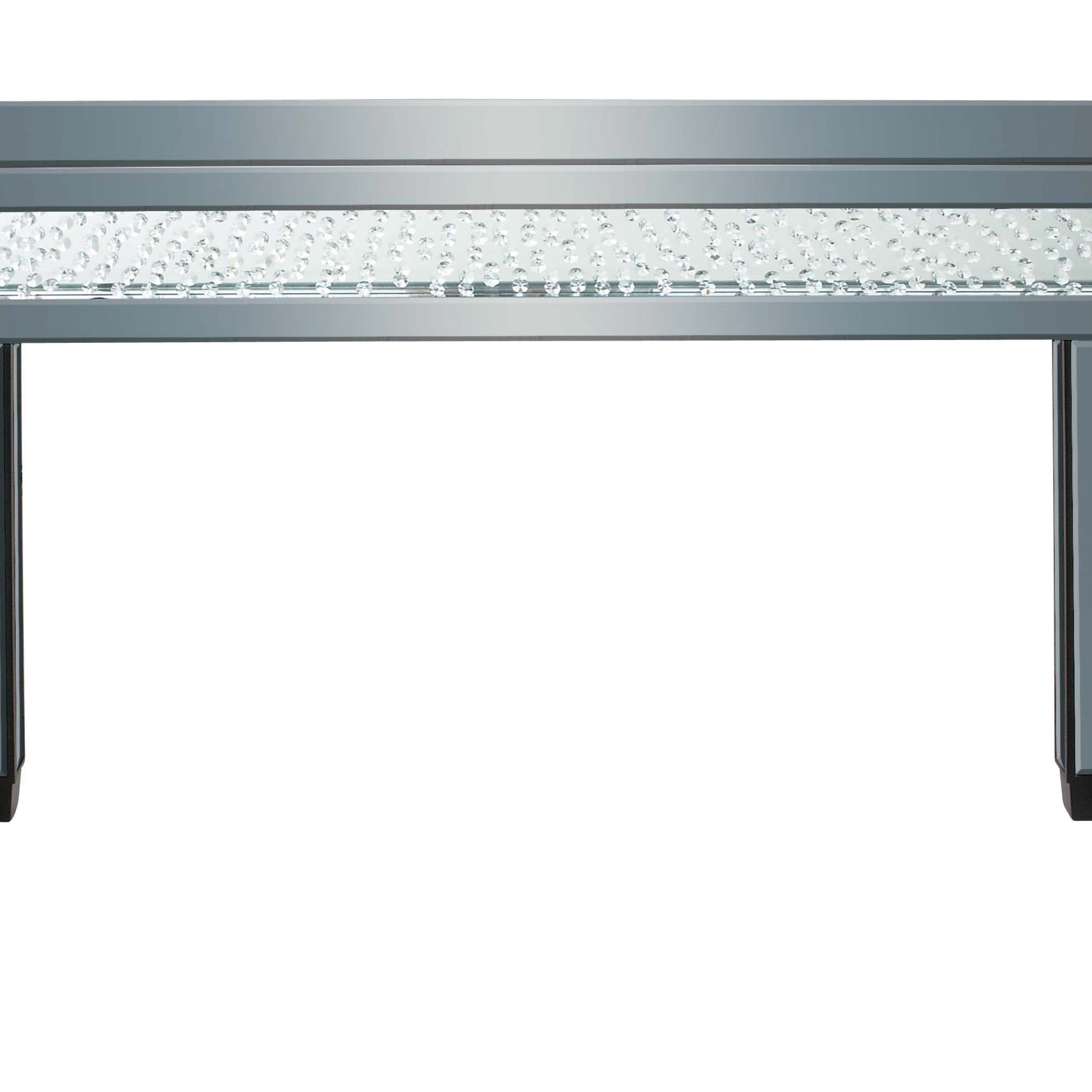 Rectangular Glass Top Console Tables With Widely Used Decmode Glam 34 X 48 Inch Mirrored Glass And Wood (View 3 of 10)