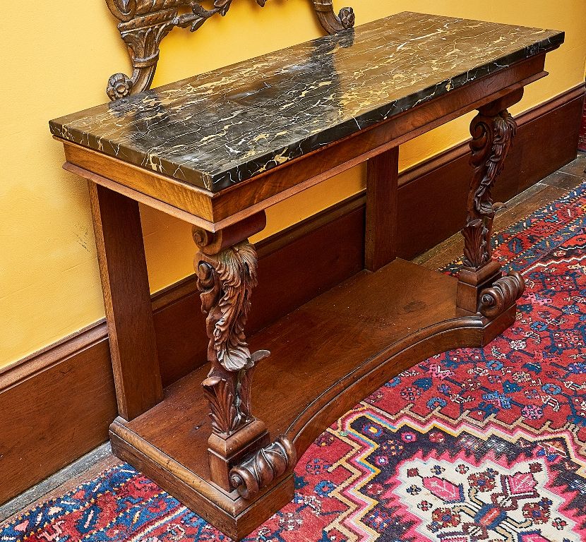 Regency Marble Topped Console Table – Shapiro Auctioneers Throughout Newest Marble Top Console Tables (View 2 of 10)