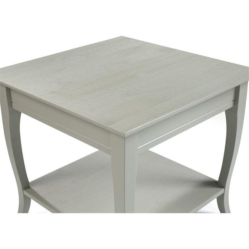 Riverbay Furniture Juno Solid Wood End Table With Intended For Famous Smoke Gray Wood Square Console Tables (View 1 of 10)