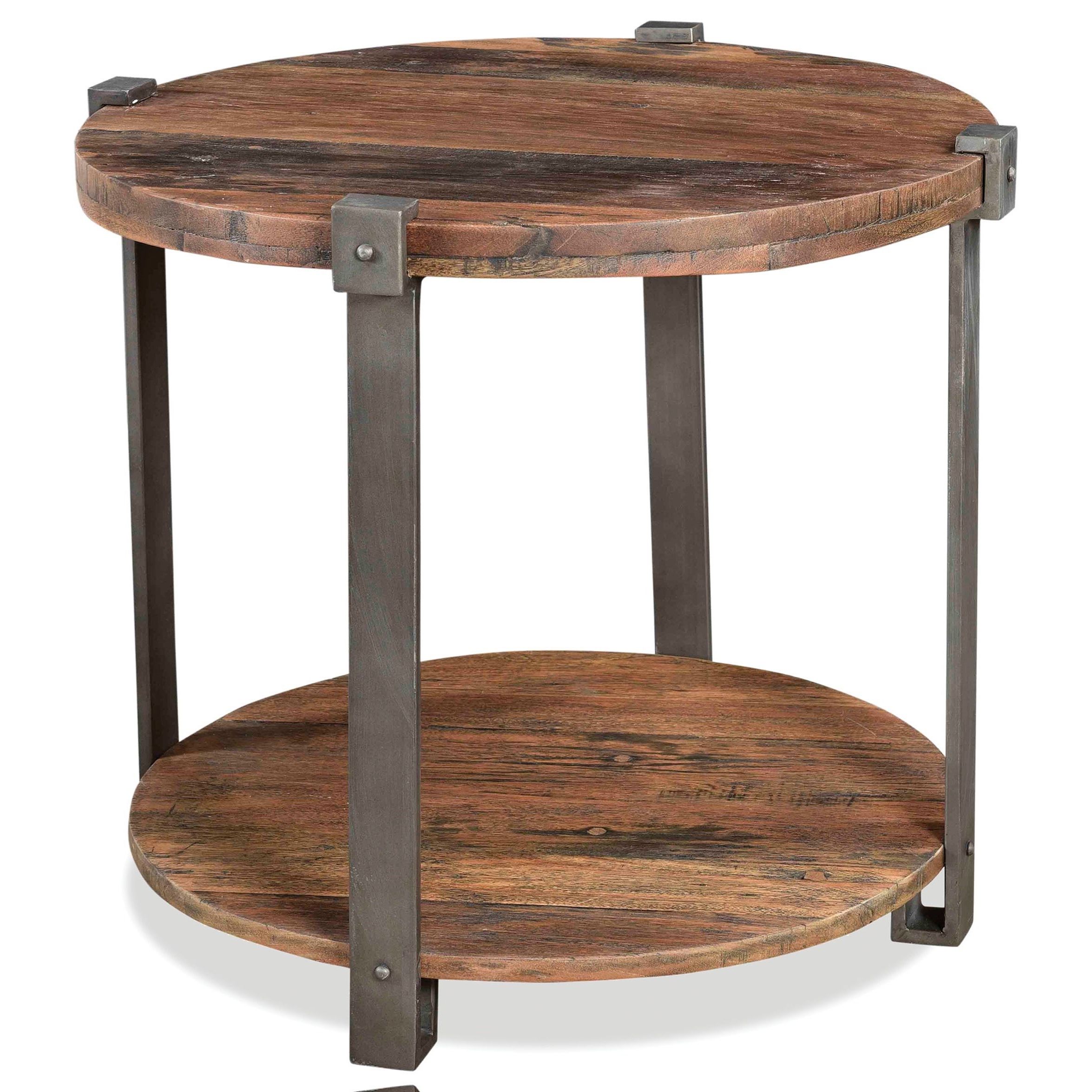 Riverside Furniture Quinton Rustic Round Side Table With Within Most Up To Date Rustic Bronze Patina Console Tables (View 10 of 10)