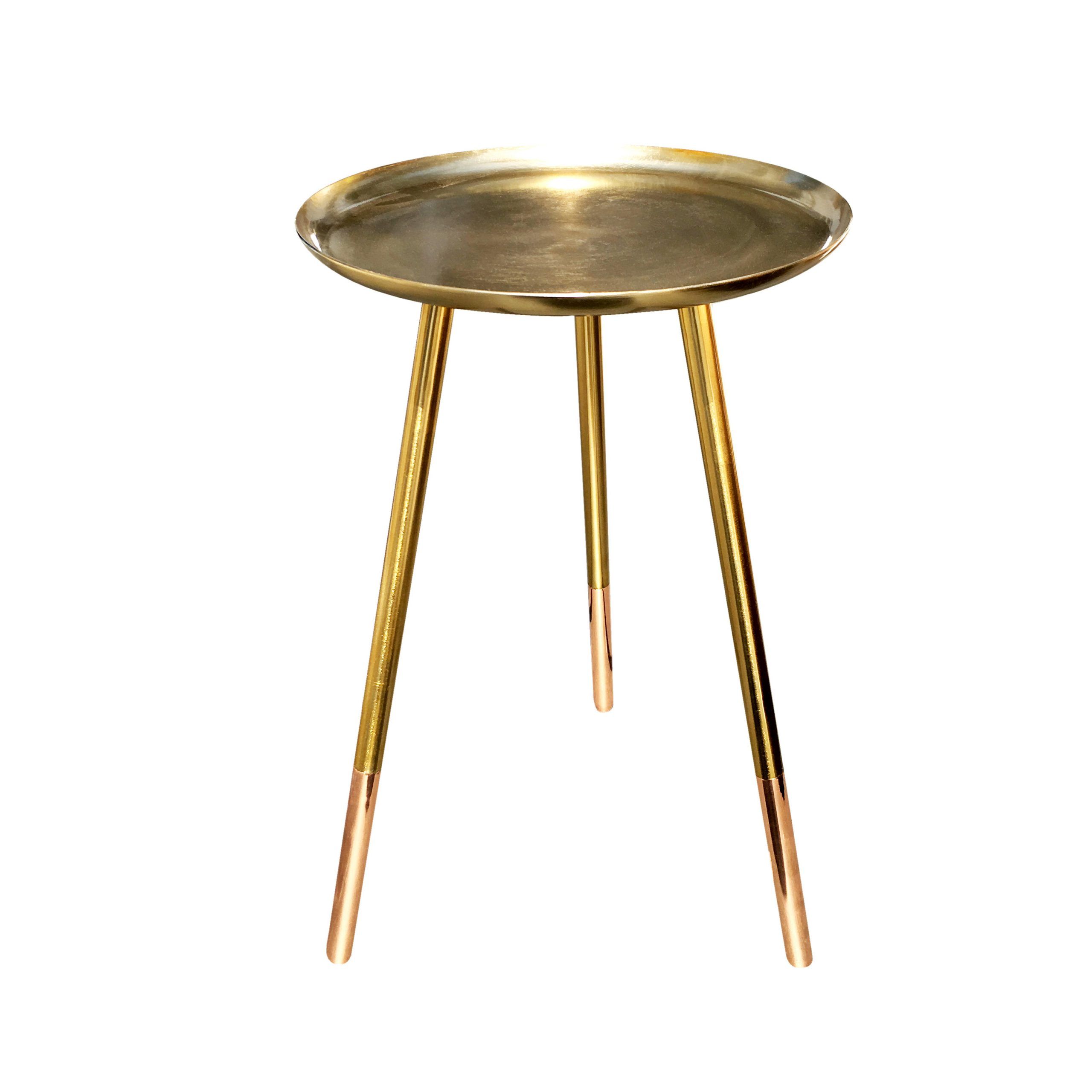 Round Brass Table With Tripod Copper Legs – A Little Arty For Trendy Console Tables With Tripod Legs (View 10 of 10)