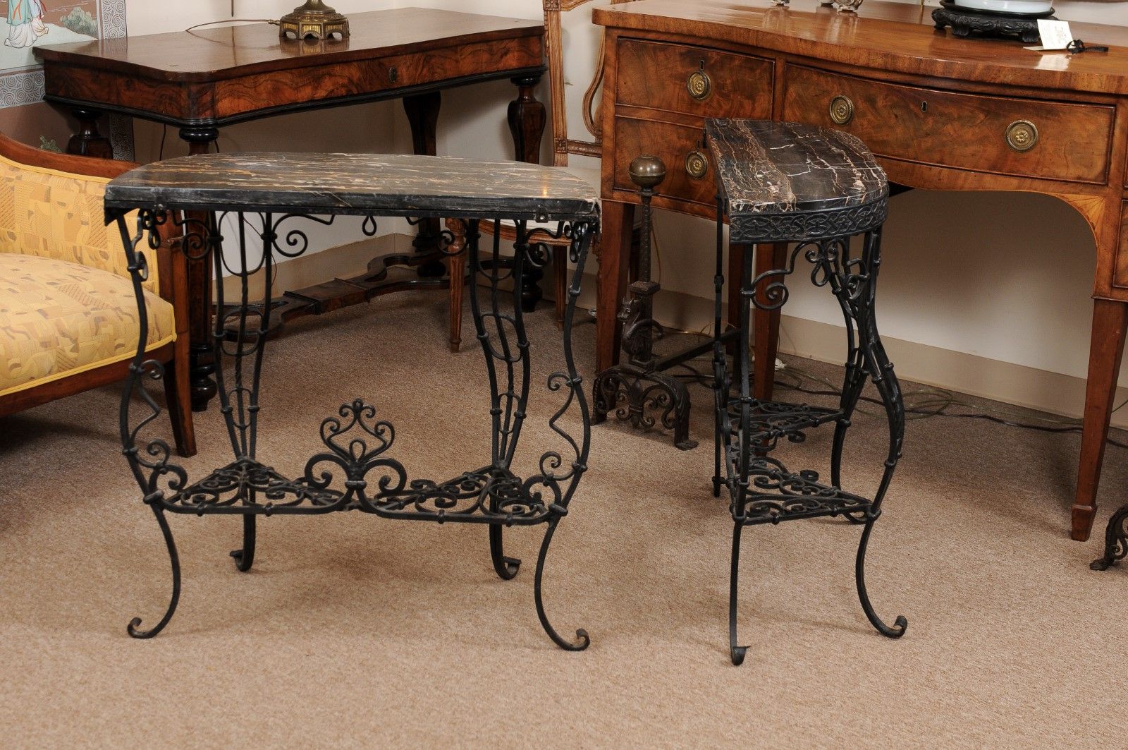 Round Iron Console Tables Throughout Most Recent Pair Of Iron Console Tables With Cabriole Legs, Scroll (View 9 of 10)