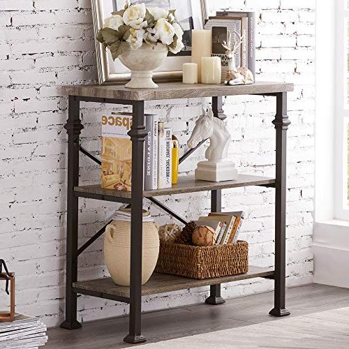 Rustic Bronze Patina Console Tables Intended For 2020 Hombazaar 3 Tier Console Sofa Table, Industrial Rustic (View 6 of 10)