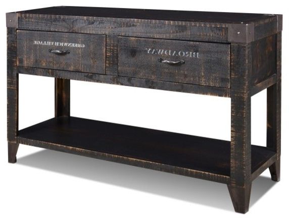 Rustic Bronze Patina Console Tables With Regard To Most Recent Reclaimed Solid Wood Graffiti Console Table – Industrial (View 3 of 10)