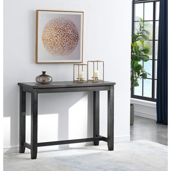 Shop Somette Dayton Black/brown Rub Counter Height Console Pertaining To Most Current Black And Oak Brown Console Tables (View 5 of 10)