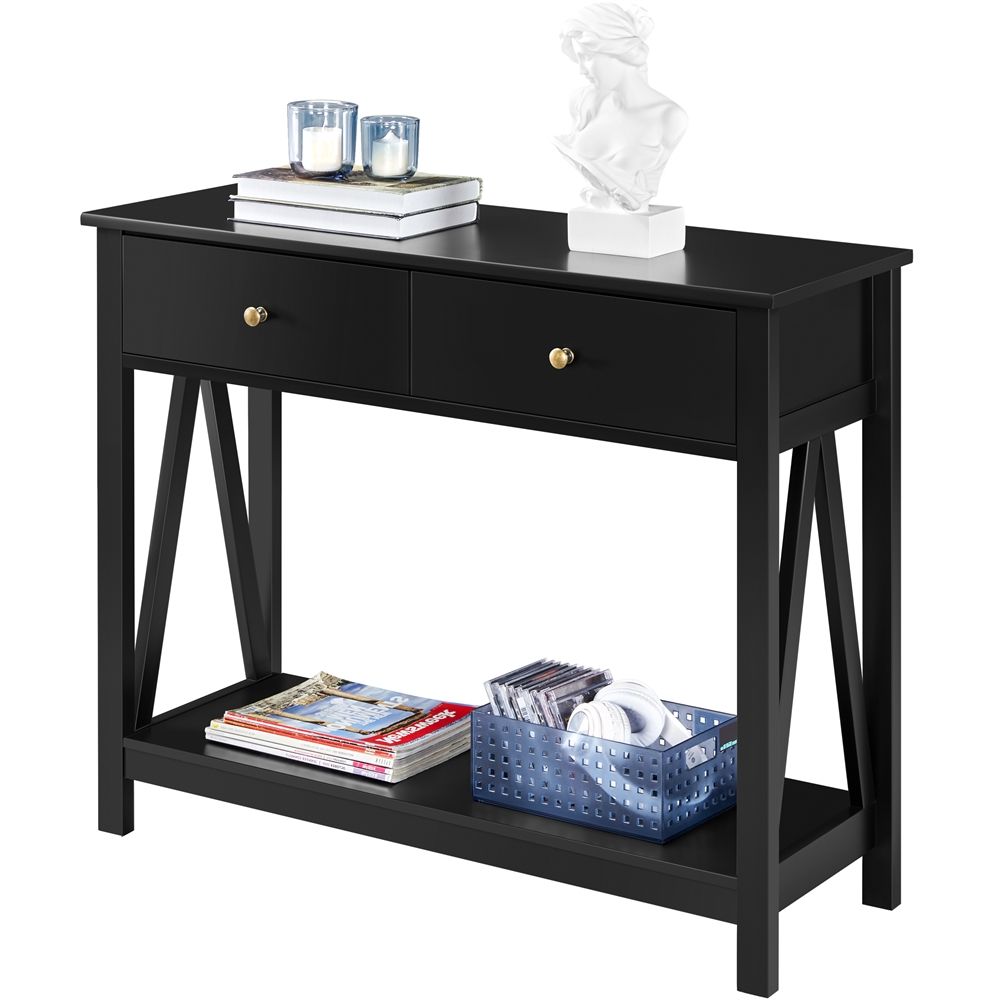 Smilemart Wooden Console Table Modern Entryway Table With For Most Popular Square Console Tables (View 3 of 10)