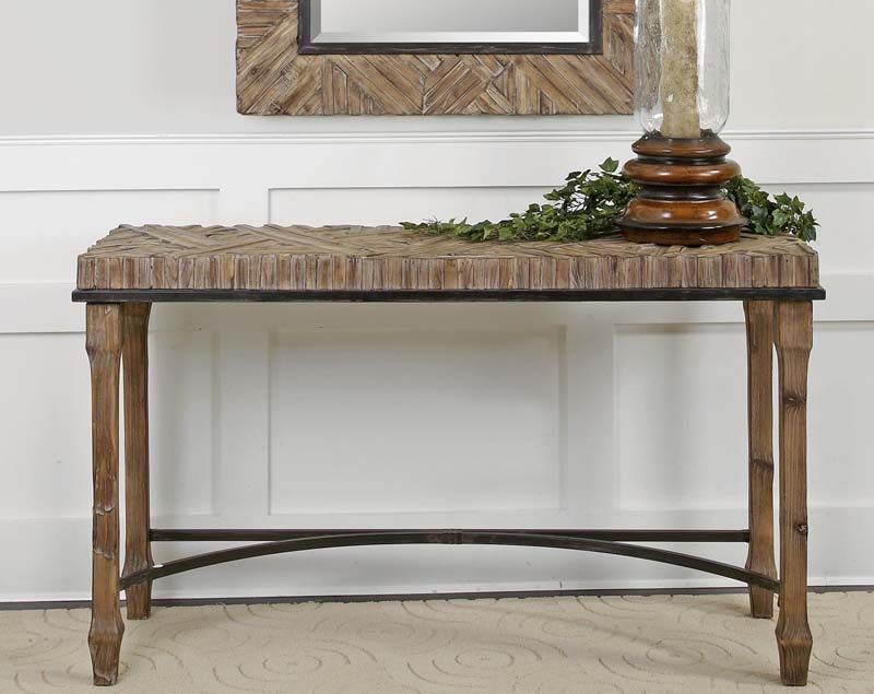 Square Weathered White Wood Console Tables Inside Latest Weathered Wood Console Table Western Sofa Tables (View 6 of 10)