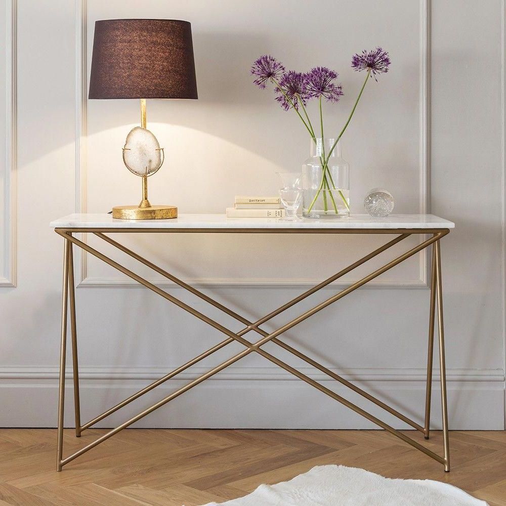 Stellar White Marble Console Table # Throughout 2019 White Triangular Console Tables (View 10 of 10)