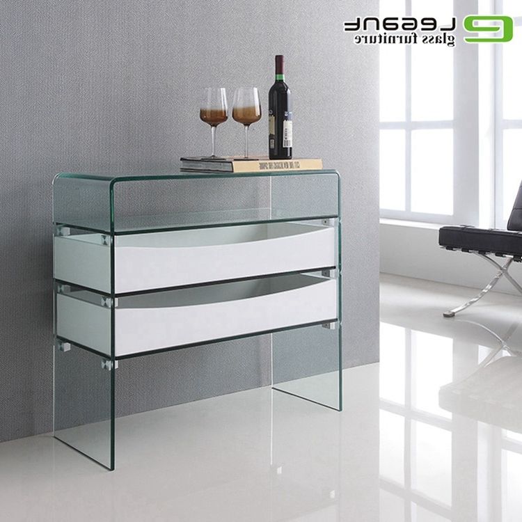 Trendy China Curved Glass Console Table With High Gloss White Mdf Inside Square High Gloss Console Tables (View 7 of 10)