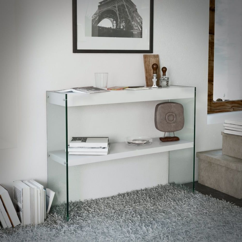Trendy Gloss White Steel Console Tables Regarding Emporium Home Waverley White High Gloss Console Table (View 2 of 10)
