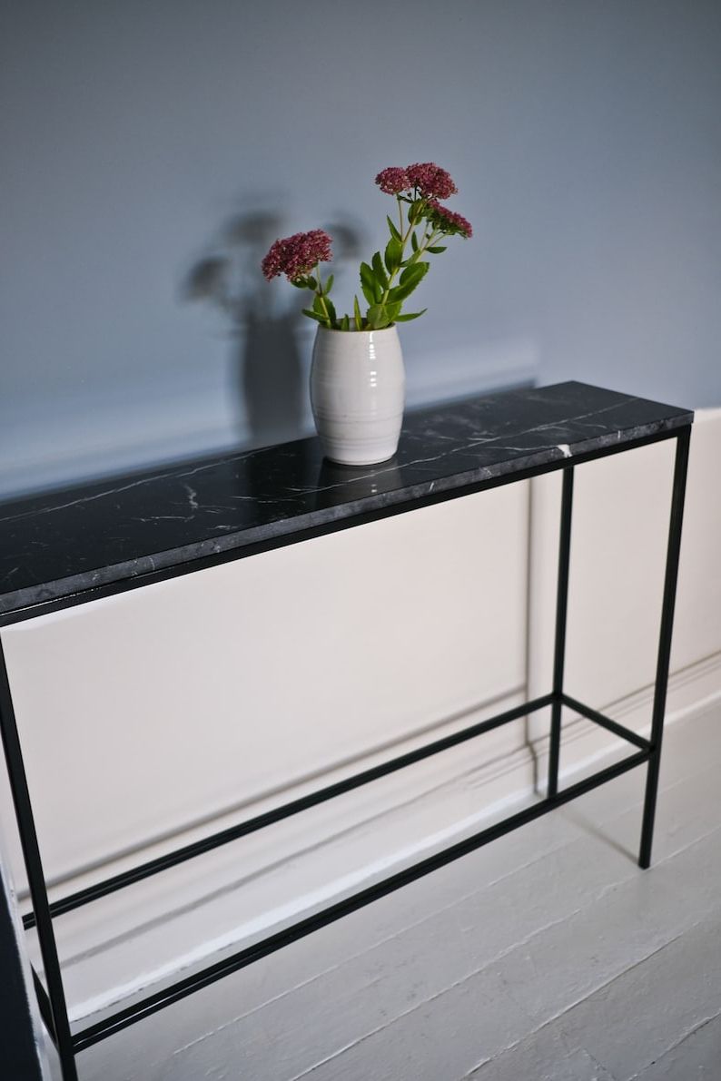 Trendy Marble Console Tables Pertaining To Marble Console Table Narrow Console Table Marble Top Entry (View 8 of 10)