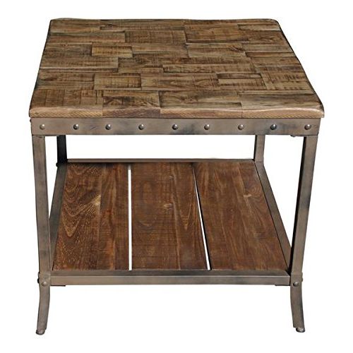 Trendy Rustic Espresso Wood Console Tables Inside Rustic Vintage Wooden Metal Side End Sofa Table Country (View 8 of 10)