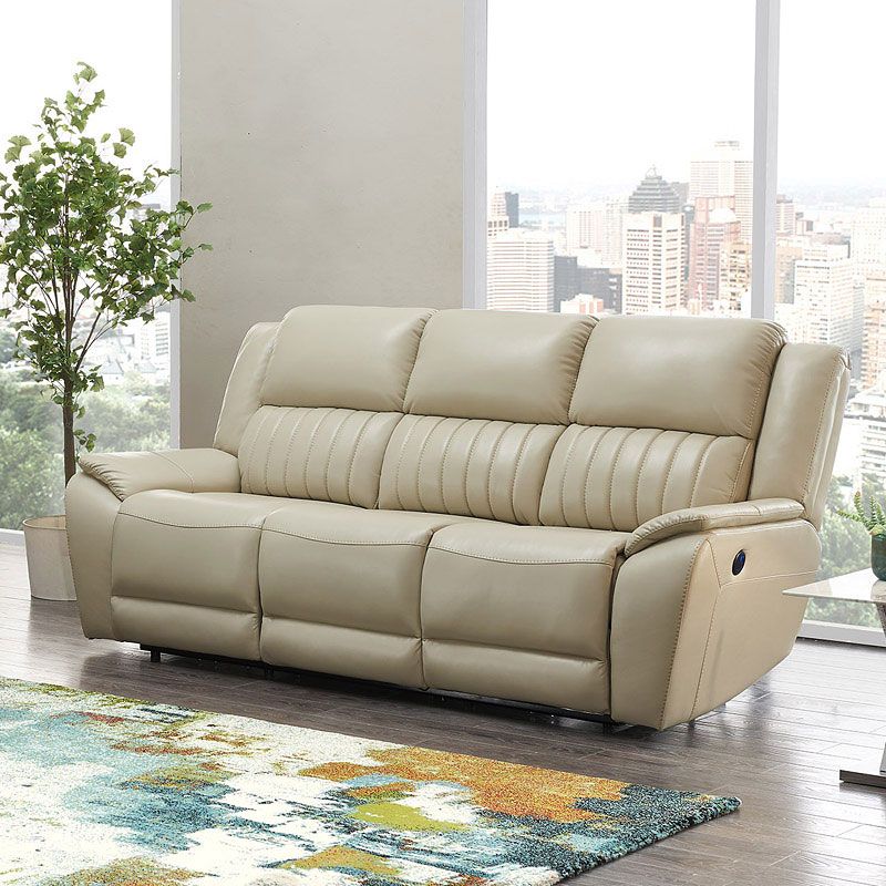 Um014 Beige Power Reclining Sofa Global Furniture With Regard To Favorite Ecru And Otter Console Tables (View 4 of 10)