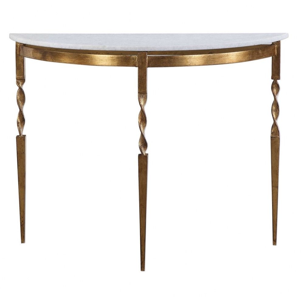 Uttermost 24881 Imelda – 40 Inch Console Table White Within Preferred White Marble Gold Metal Console Tables (View 7 of 10)