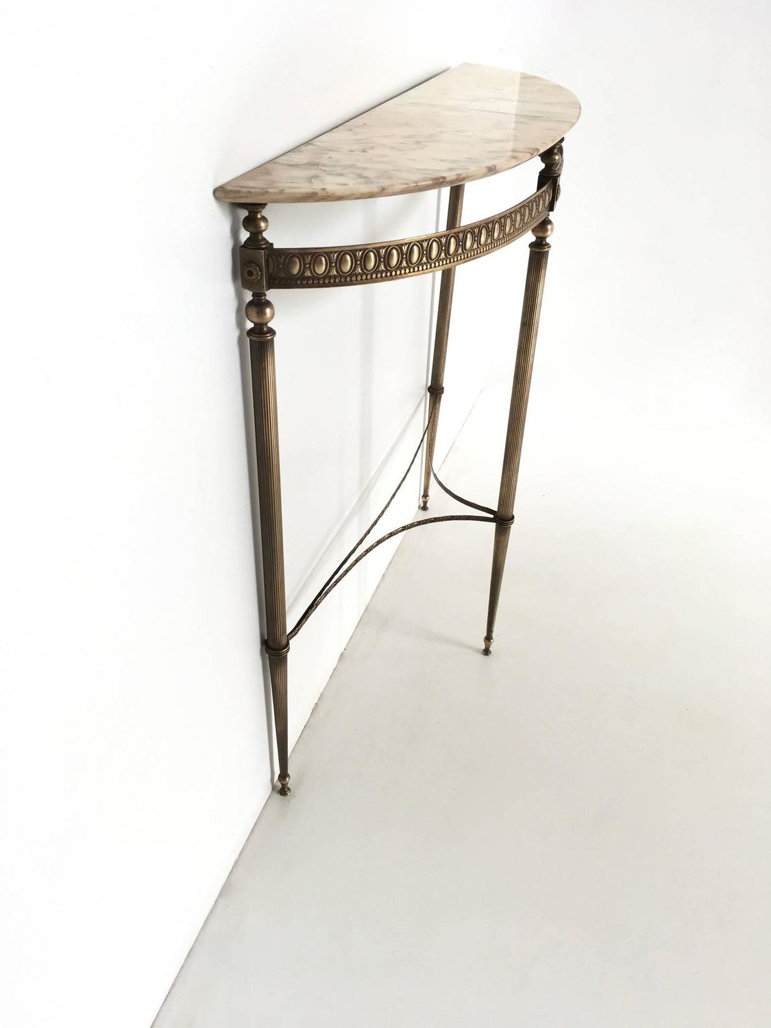 Vintage Brass And Marble Console Table, 1950s For Sale At Regarding Trendy Antique Brass Aluminum Round Console Tables (View 5 of 10)