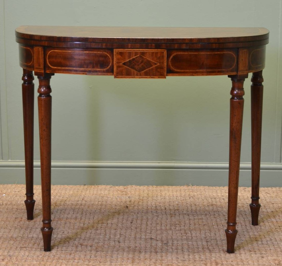 Vintage Coal Console Tables Throughout Newest Spectacular Quality Regency Mahogany Antique Inlaid D End (View 9 of 10)