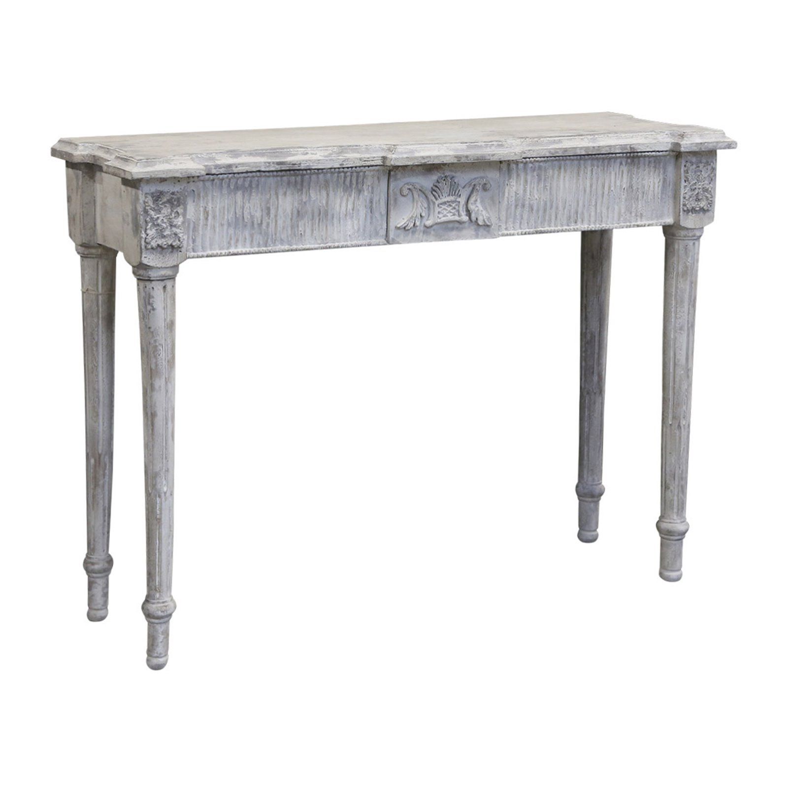 Vintage White Washed Console Table Inside Best And Newest Geometric White Console Tables (View 10 of 10)