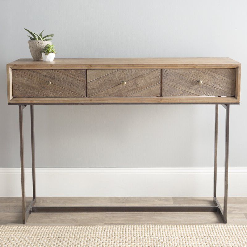 Wayfair For Gray Wood Black Steel Console Tables (View 5 of 10)