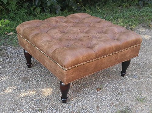Well Known 30″ Square Distressed Vegan Leather, Tufted Coffee Table In Tufted Ottoman Console Tables (View 10 of 10)