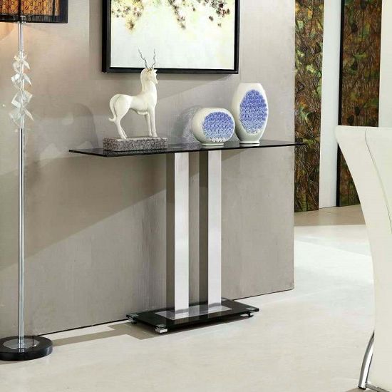 Well Known Jet Modern Console Table Rectangular In Black Glass 27425 Pertaining To Geometric Glass Modern Console Tables (View 9 of 10)