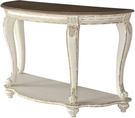 Well Known Realyn White And Brown Sofa Table From Ashley (View 8 of 10)