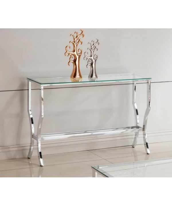 Well Liked Mirrored And Chrome Modern Console Tables Pertaining To Contemporary Chrome Sofa Table (View 3 of 10)