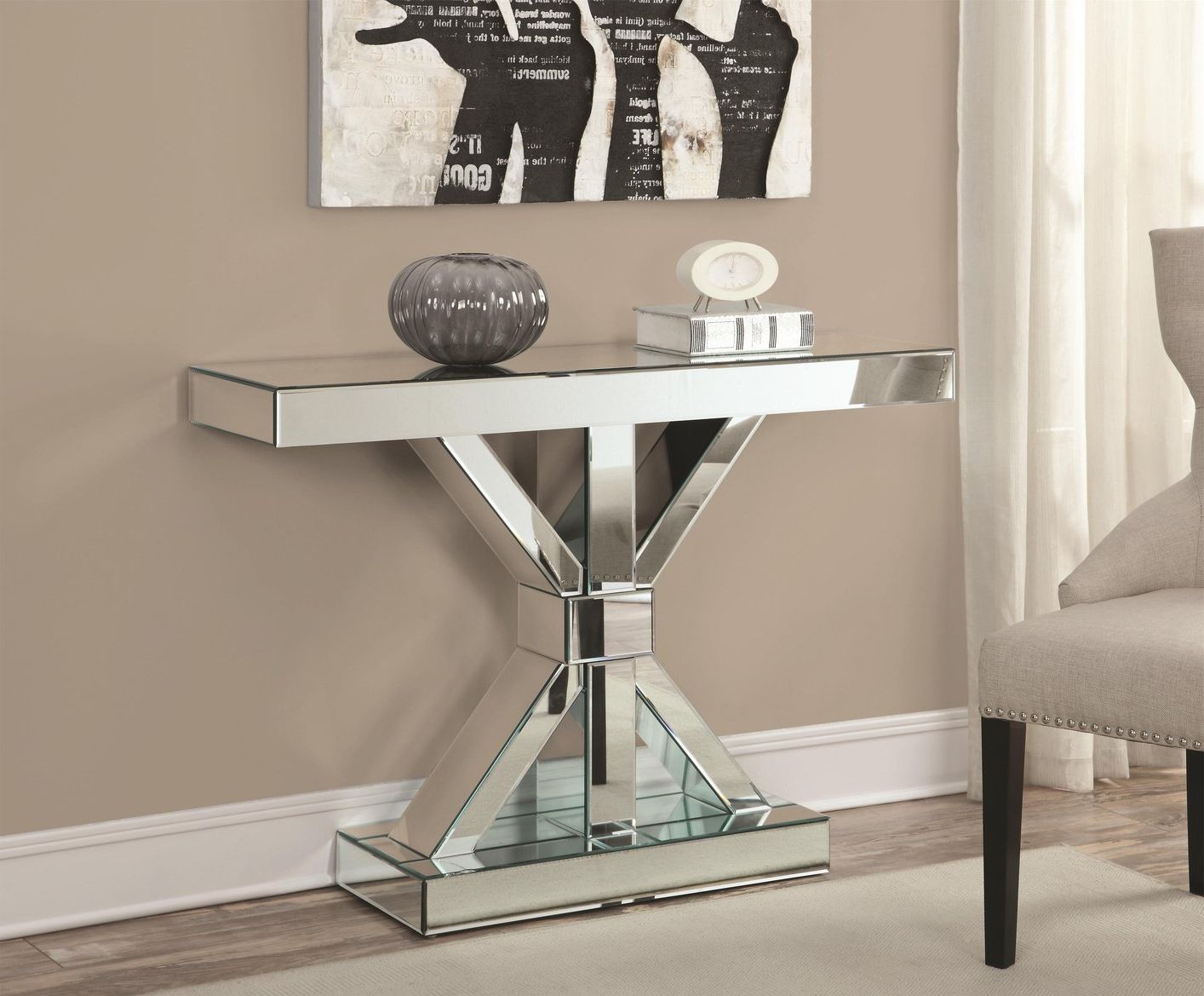 Well Liked Silver Wood Console Table – Steal A Sofa Furniture Outlet Intended For Chrome And Glass Rectangular Console Tables (View 4 of 10)