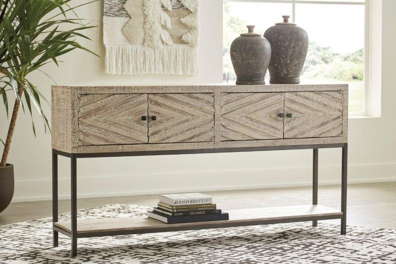 White Geometric Console Tables Throughout Popular Roanley Distressed White Console Table – 1stopbedrooms (View 9 of 10)
