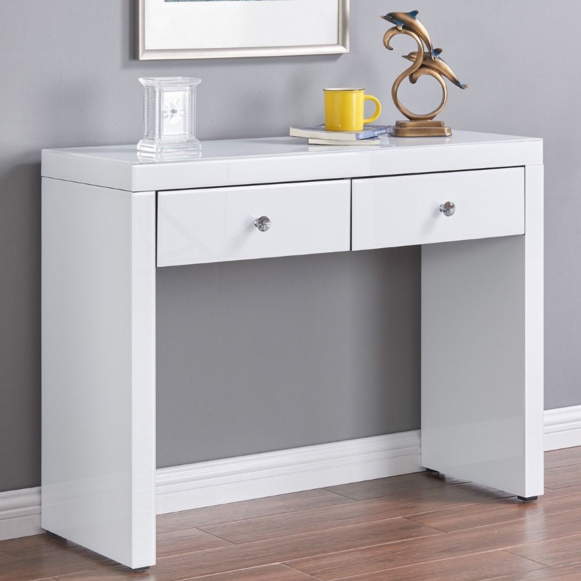 White With Fashionable 2 Drawer Oval Console Tables (View 4 of 10)