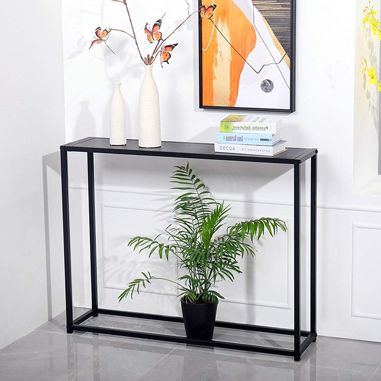 Widely Used Caviar Black Console Tables With Regard To Modern Sofa Accent Table, Btmway Contemporary Narrow (View 7 of 10)