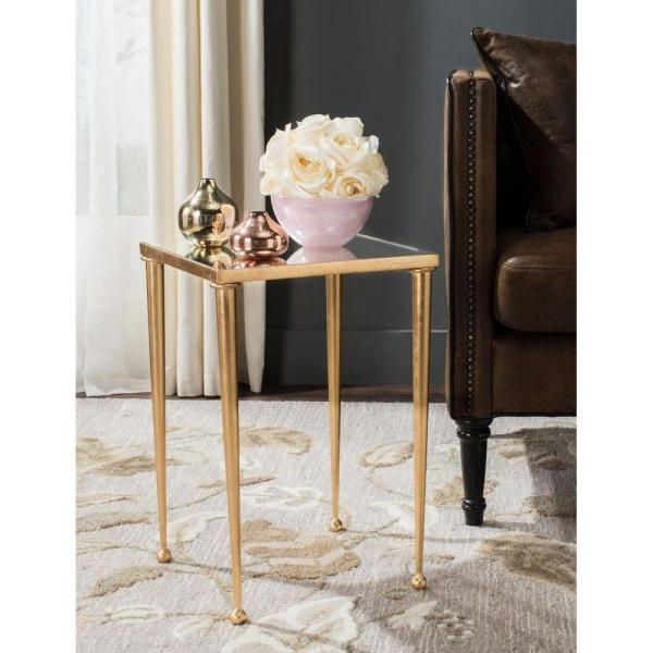 Widely Used Safavieh Halyn Antique Gold Leaf End Table Fox2567a – The Regarding Antiqued Gold Leaf Console Tables (View 4 of 10)