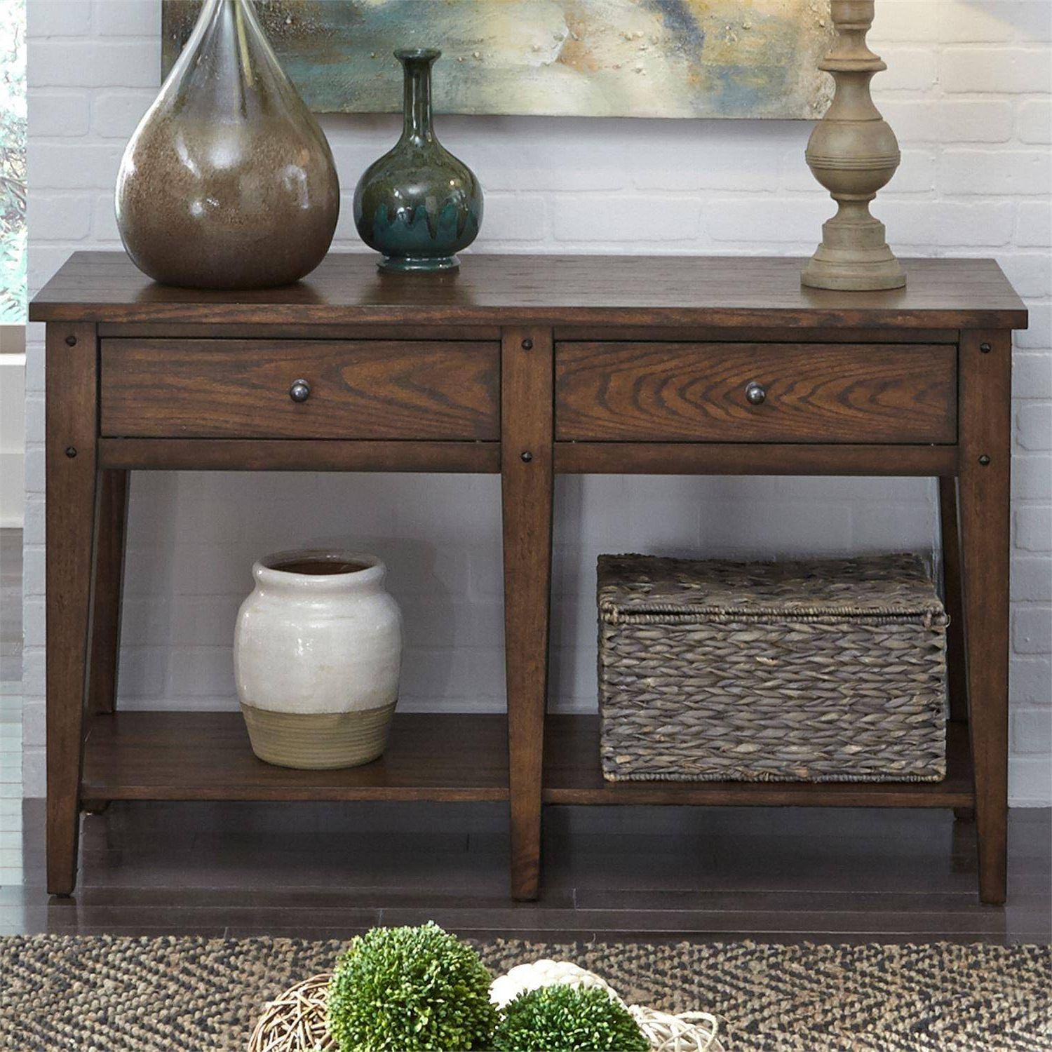 Wood Console Tables Pertaining To Well Known Rustic Brown Wood Console Table Lake House (210 Ot (View 8 of 10)