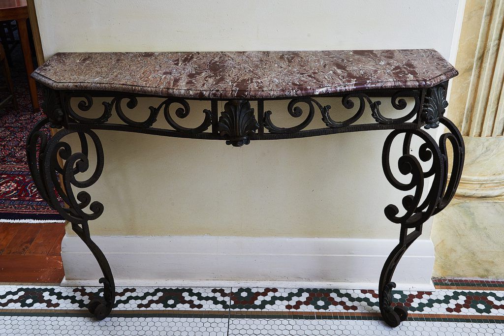 Wrought Iron Console Tables Throughout Famous Wrought Iron Console Table – Shapiro Auctioneers (View 1 of 10)